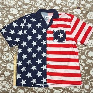 Patriotic Stars and Stripes Men's Button Down Shirt